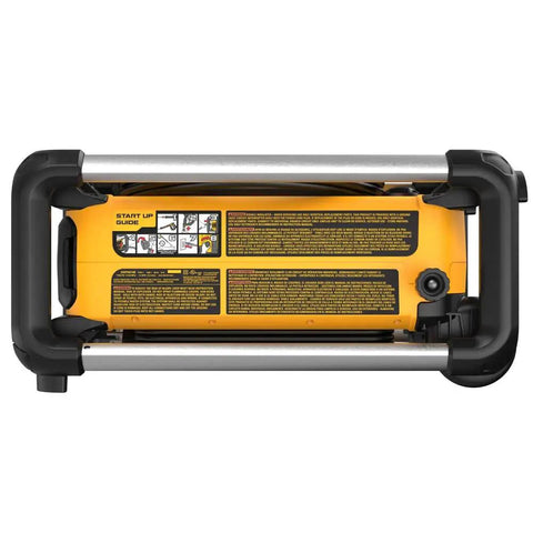 Bottom view of Heavy Duty Pressure Washer 2100 PSI At 1.2 GPM With Bright Yellow Body featuring startup guide details
