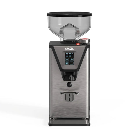 Professional Italian Crafted Stepless Micrometric Espresso And Coffee Grinder Featuring Brushed Steel Housing And Programmable Dosing for barista quality shots.