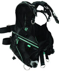 Women's Weight Integrated Jacket Style BCD For Scuba Diving With Six Stainless Steel D Rings, Magenta Trim, Size Large