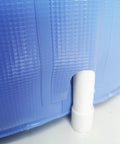 Close-up of inflating valve on Inflatable Portable Bathtub For Adults Foldable Soaking Spa Tub Ice Bath Sky Blue 29.5 Inch