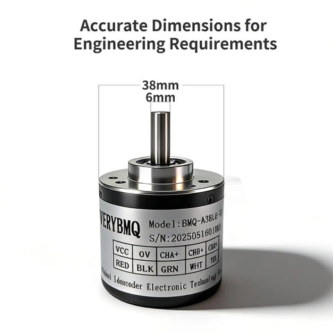 Incremental Magnetic Rotary Encoder 38Mm OD With 6Mm Shaft ABZ Push Pull Output 100 400 600 PPR Compact Encoder front view