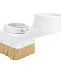 Heavy Duty 80Mm Cnc Spindle Dust Boot Shoe With Nifty Detachable Brushes And Straight Shooter Chip Guard in white with brush