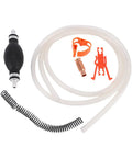 Portable Hand Fuel Transfer Pump With 8.2 Ft PVC Siphon Hose, Quick Gasoline Transfer For Cars, Lawn Equipment, Motorcycles, Easy Shake Siphon Action, High Efficiency Up To 3.5 GPM with hose and adapters