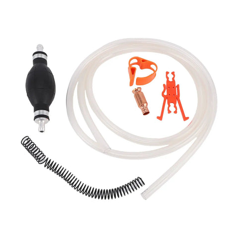Portable Hand Fuel Transfer Pump With 8.2 Ft PVC Siphon Hose, Quick Gasoline Transfer For Cars, Lawn Equipment, Motorcycles, Easy Shake Siphon Action, High Efficiency Up To 3.5 GPM with hose and adapters