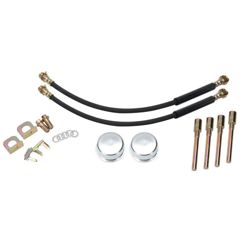 Components of 11 Inch Front Disc Brake Kit For 1947 1959 Chevy Half-Ton Pickup With Factory Spindles Fits 15 Inch Wheels Upgraded Stopping Power