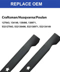 2 Pack High Lift Mower Blades For 42 Inch Decks Fits Craftsman Husqvarna Poulan Replaces 127843 138498 138971 532127843