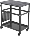 Rock Solid Thirty Six By Twenty Four Welding Table With Five Eighths Grid Holes And Twelve Hundred Pound Beast Mode Capacity For Hardcore Shop Repair And Metal Fab Projects on caster wheels.