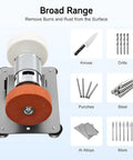 Super Cool 3000-6000Rpm Mini Bench Grinder With Dual Grinding Wheels, 7 Speed Settings And Reversible Motor for sharpening various tools.