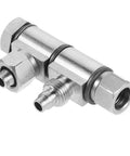 Air Valve Connector For Tire Changers, Steel Quick Release With 9.7mm Thread And 8mm Output, Leakproof Performance, Heavy Duty Tire Tool For Auto Shops And Pneumatic Tire Removal And Maintenance. Steel connector with threaded ends.