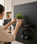 Tough As Nails Heavy Duty Adjustable Steel Storage Shelves Rust Resistant Garage Rack With Perforated Side Panels Built Solid For Basements Workshops Floor Standing Black Metal Organizer 330 Pound Capacity with plant on shelf