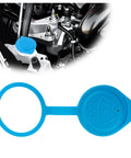 Leak-Proof Windshield Washer Fluid Cap OEM 38513-SC4-672 installed on vehicle reservoir, Blue
