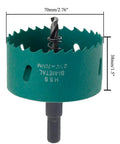 Two And Three Quarters Inch Bi Metal Hole Saw With Arbor and Bits For Fast Smooth Cuts In Wood Plastic Drywall Fiberboard