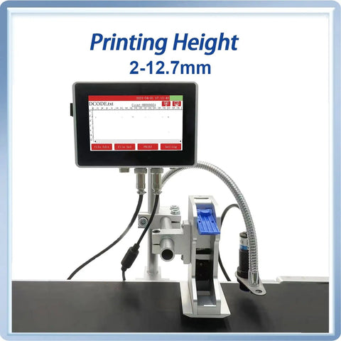 KGKGK 130PRO Industrial Online Inkjet Printer 12 Point Seven Mm With Plastic Shell detail view showing printing height adjustments.