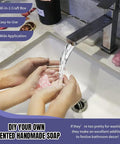 Hands using handmade soap under sink with Make It Easy No Fuss Soap Making Kit With Electronic Warmer Plate Glycerin Soap Base Pouring