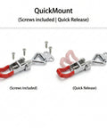 Three Piece Adjustable Toggle Latch 4001 Quick Release Clamp with screws and red handles displayed on a white background.