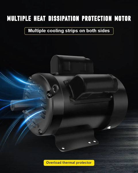 Premium 5Hp Air Compressor Motor Built Like A Tank For Farm Duty Hustles Smooth 1750Rpm TEFC Enclosure showing cooling strips.
