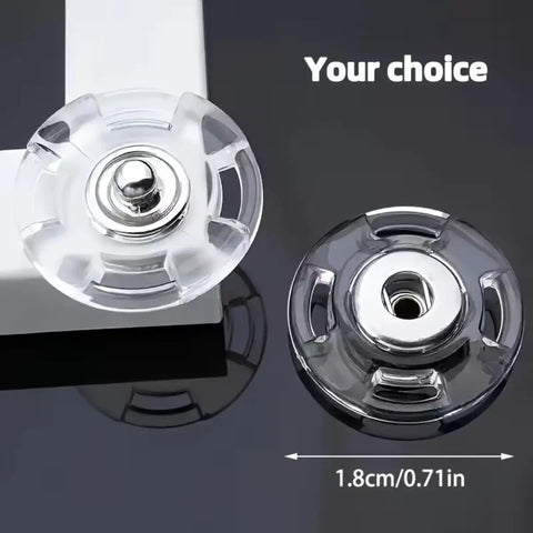 Ultra Clear Invisible Snap Buttons Straight Up Hidden Fasteners Keep Your Look Locked In And Secretly Secure To Prevent Awkward Exposure On Dress Shirts And Lightweight Knitwear, 1.8cm clear plastic fasteners.
