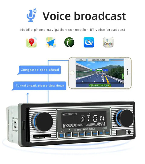 7 Inch Bluetooth Car Stereo Receiver With FM Radio, USB SD AUX Playback, Hands Free Calling, smartphone navigation interface