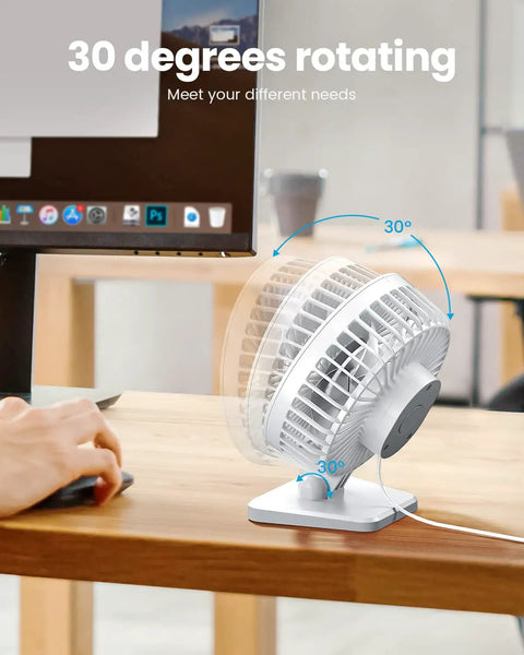 Compact USB Desk Fan Tiny But Mighty On The Go Personal Table Fan With 3 Speed Settings Adjustable Tilt And Ultra Quiet Operation