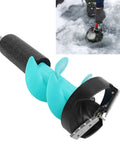 Cool 6 Inch Manual Ice Auger Drill With Floating Tube And Razor Sharp Nylon Bit For Easy Burrowing showing sharp nylon bit and handle.