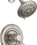 Classic Shower System With 2 GPM Single Handle Lever Water Efficient Monitor Pressure Balance Valve Stainless Finish Touch Clean