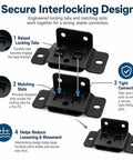 L Shape Furniture Joint Braces Kit White 8 Piece Set No Fuss With Screws Heavy Duty Metal Corner Brackets secure connection design