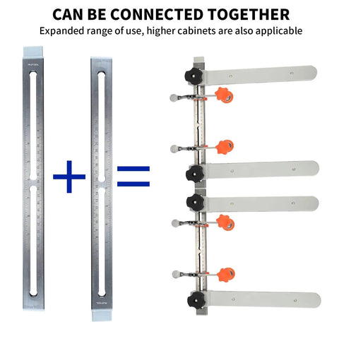 Drawer Slide Jig With Toggle Clamp And Magnetic Arm For Precise Cabinet Installations Laser Engraved Dual Scale Marks