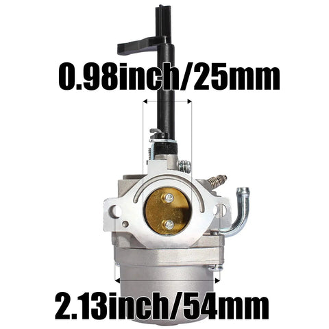 Front view of Carburetor Replacement For Storm Responder 5500 8250 Generators, Fits 030424 030430 Models, with dimensions labeled