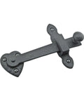 Black Wrought Iron Gate Flip Latch 4 Inch Tall Decorative Antique Heart Style Medium To Light Duty Door Lock Hardware with screws