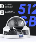 Badass 12MP POE Security Camera Kit With Smart Dual Light Setup For Crisp Indoors And Outdoors Surveillance Featuring No Sweat Installation And Tight Night Vision Clarity - dome camera showing storage options and design.