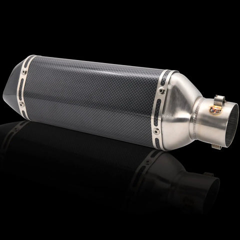 Carbon Fiber Universal Motorcycle Slip On Muffler Exhaust 1.5 To 2 Inch with lightweight aluminum and stainless silencer, rustproof