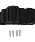 Heavy Duty Marine Battery Box Hella Durable ABS Shell with black strap and screws for secure placement.