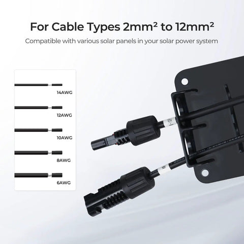Side view of Solar Double Cable Entry Gland For RVs Boats Campers Cabins And Mobile Setups Easy Install With Self Tapping Screws No Drilling
