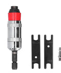 Built Tough Alloy Steel Die Grinder With Six Millimeter Chuck Workhorse Pneumatic Tool For Metal Deburring Tire Repair and Precision Grinding, showing tool and accessories.