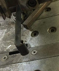 Pro Grade 39 Shape Style Hollow Hole Puncher Leather Tool Mold Punching Die Set in use on metal surface