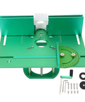 Built Thick As A Brick Router Lift With Bulletproof Table Insert For Smooth Tweaks And Repeatable Setups On Your Woodworking Bench, green precision lift.