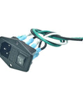 2 Pack IEC320 C14 Panel Mount Power Connector Socket 15A 250V with 14 AWG copper terminals, black 7-pin design
