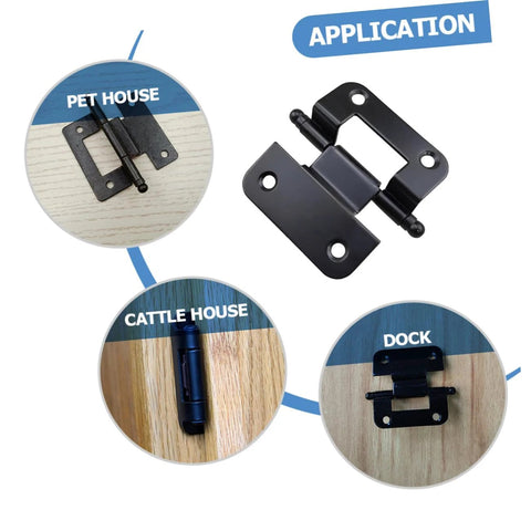 DIYEAH 10-pack black iron cabinet hinges, self-closing for kitchen/furniture doors, easy installation