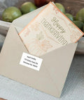 Heavy Duty Thermal Sticker Label Paper For M120 M110 M220 M250 M150 Label Makers on a greeting card envelope.