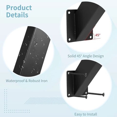 Beefed Up 45 Degree Corner Braces Inside Joint For Pergola And Outdoor Structures Corner Bracket Kit To Reinforce Pergolas Pavilions Garages Tree Houses Terraces And Courtyards With Black Powder Coated Carbon Steel