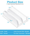 Transparent Sliding Shower Door Bottom Track For 7/16 Inch Glass No Sweat Setup Slick Smooth Glide Plastic Guide Rail Easy Drop In 2 Pack dimensions 3x1.6 inches.