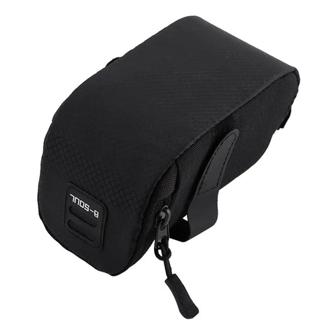 Under Seat Bike Bag With 3D Shell Ultra Lightweight 0.75L Storage Pouch For Riders Easy Hook And Loop Strap On Quick Install Polyester Durable Waterproof Black