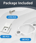 90 Pack Light Clips And 90 Self Adhesive Tape Screw Clips Mounting Kit For Govee Outdoor Lights H706A H706B H706C package contents
