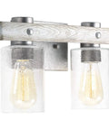 Coastal Bath Vanity Light Two Light Fixture With Clear Seeded Glass And Galvanized Metal Finish Perfect For Seaside Vibe Bathrooms