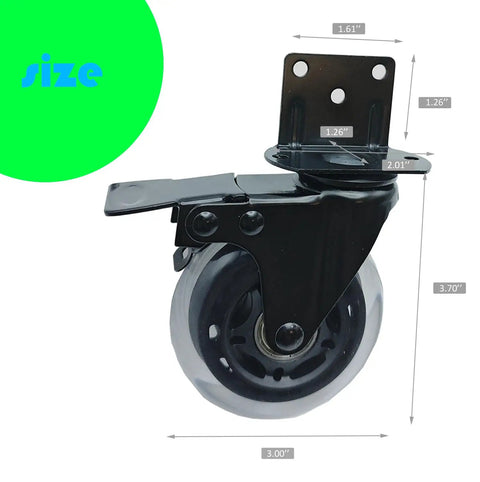 Side Mount Caster Wheels Set Of 4 With Brakes For Furniture And Equipment 3 Inch L Shaped Beefy 600 Lb Capacity Ideal