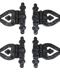 Heavy Duty Cast Iron T Strap Barn Door Hinges 4 Pack 5.2 X 4.5 Inches Black for Wooden Fences and Farm Gates