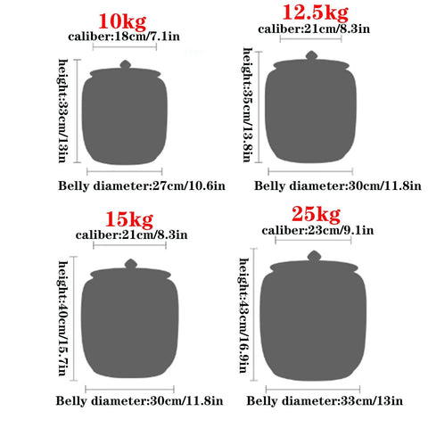 Hella Durable Ceramic Cereal And Rice Dispenser With Seamless Airtight Lid sizes and dimensions for kitchen storage organization.