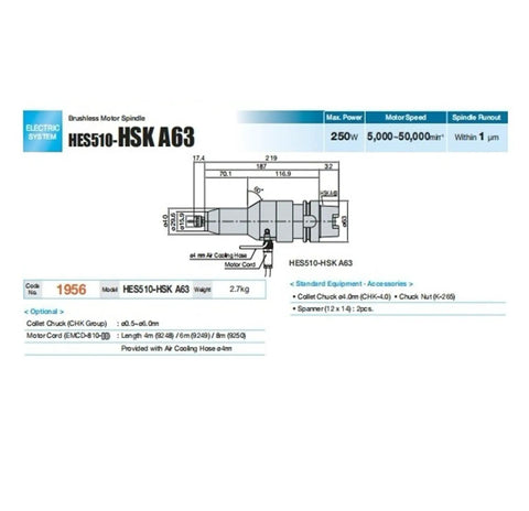 Heavy Hitter Compact High Speed Spindle Speed Increaser For Cnc Machining Centers technical diagram with specs and dimensions.