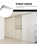 Heavy Duty Strap Hinge Pair For Wooden Doors And Rustic Barns Or Outdoor Sheds Slick Black Farm Gate Hardware Built Tough on white cabinet.