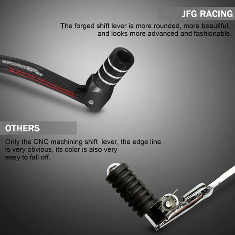 Beefy Folding CNC Gear Shifter Lever For KLX110 KLX110L KLX110R 2010 to 2023 with rounded forged tip